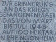 Rheinwiesenlager, Ludwigshafen Rheingönheim, Deutschland, Text der Gedenktafel