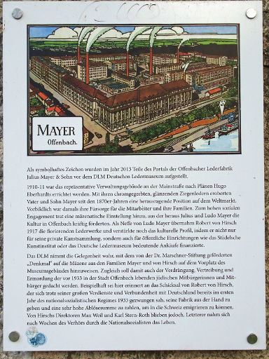 Offenbach am Main, Deutschland, Deutsches Ledermuseum, Informationen zur Lederfabrik Julius Mayer & Sohn