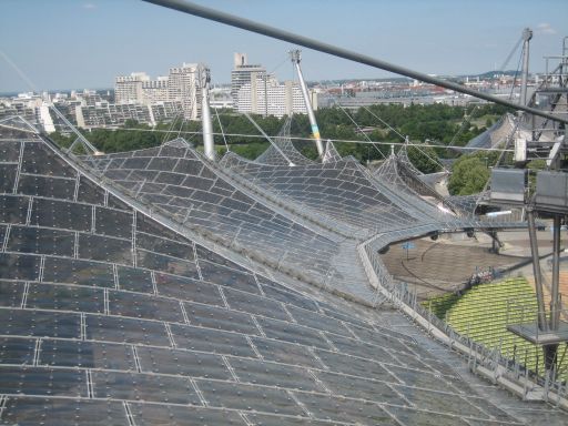 Olympiapark, München, Deutschland, Zeltdach Tour, Blick auf das Zeltdach