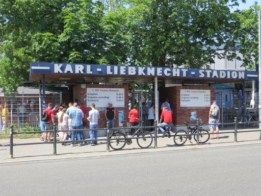 Karl Liebknecht Stadion, Potsdam, Babelsberg, Deutschland, Eingang Karl–Liebknecht–Straße