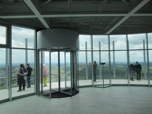 TK Elevator Testturm, Rottweil, Deutschland, Dreht&uuml;r zur Besucherterrasse