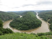 Saarschleife Mettlach & Orscholz, Deutschland, Blick auf die Saarschleife vom Aussichtspunkt Cloef