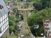 Seilbahn Burg, Solingen, Deutschland, Fahrstrecke Blick ins Tal