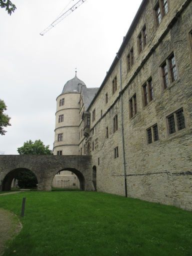 Wewelsburg, Wewelsburg, Deutschland, Südostturm und Brücke zum Innenhof der Burg