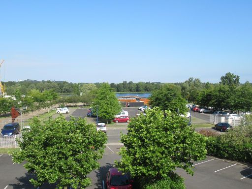 ibis budget Libourne, Libourne, Frankreich, Zimmer 222 mit Ausblick Richtung See im Juni 2021