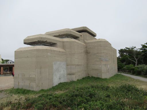 Le Grand Blockhaus, Batz-sur-Mer, Frankreich, Bunker Ansicht ohne Tarnung von der Seeseite