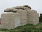 Le Grand Blockhaus, Batz-sur-Mer, Frankreich, Bunker Ansicht ohne Tarnung von der Seeseite