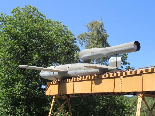 Le Blockhaus D’Éperlecques Freilichtmuseum, Eperlecques, Frankreich, V-1 am Ende der Startrampe