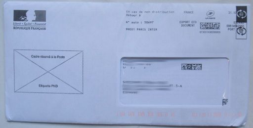 Strafzettel Bußgeldbescheid, ANTAI, Frankreich, Brief Bußgeldbescheid Poststempel 31.10.2023