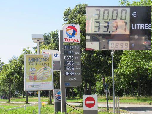 LPG, GPL, Autogas Tankstellen, Frankreich, Total Tankstelle in 3500 Rennes im Juli 2021