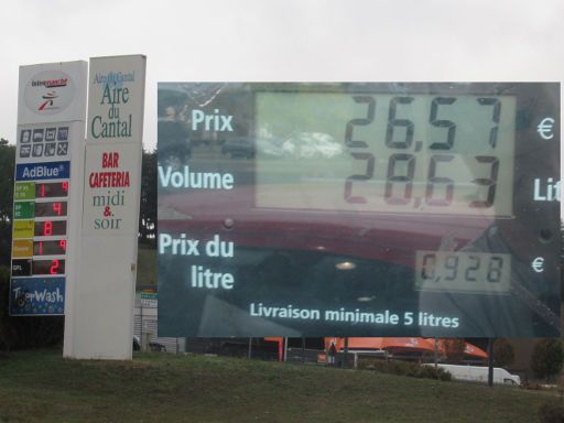LPG, GPL, Autogas Tankstellen, Frankreich, Intermarché Tankstelle 15100 Saint-Georges im Oktober 2023