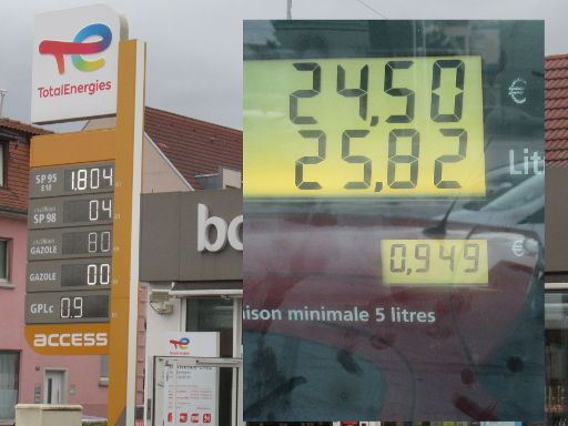 LPG, GPL, Autogas Tankstellen, Frankreich, Total Tankstelle, Route de Strasbourg 10, 68000 Colmar im Oktober 2023