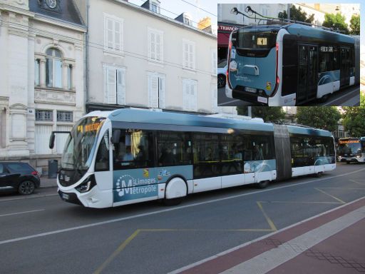 Limoges, Frankreich, Bus mit Oberleitung / Trolleybus