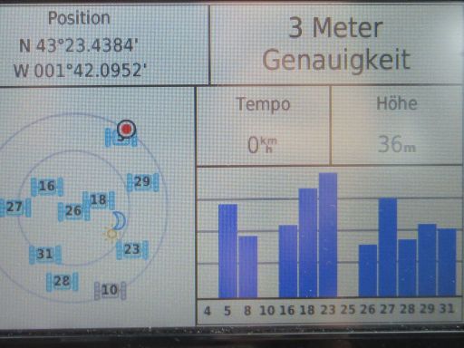 Marine K&uuml;stenbatterie Socoa West, Socoa, Frankreich, Anzeige der Koordinaten auf dem Garmin Drive&trade; 5 MT-S Europe Navigationsger&auml;t