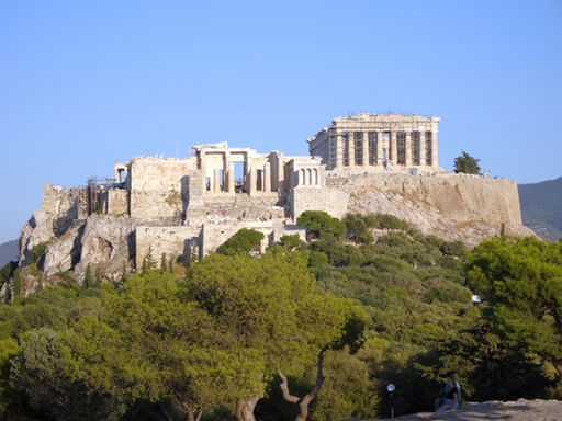 Athen, Griechenland, Akropolis Ansicht vom Filopappou Berg