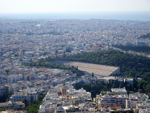 Lykabettus Aussichtspunkt, Athen, Griechenland, Ausblick Panathenaic Stadion