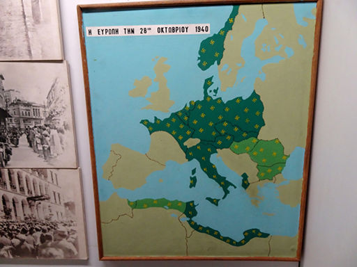 War Museum, Athen, Griechenland, Europakarte zweiter Weltkrieg