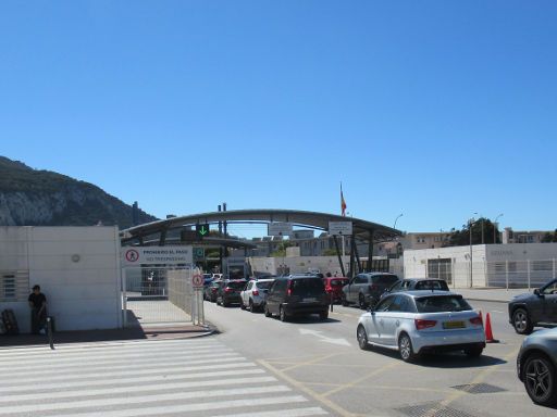 Gibraltar, Großbritannien, Grenzübergang Fahrzeuge und Fußgänger