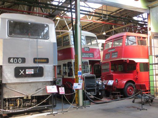 Museum of Transport Greater Manchester, Manchester, Großbritannien, Doppeldeckerbusse