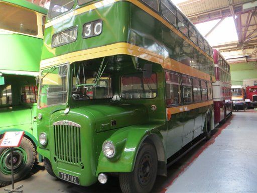 Museum of Transport Greater Manchester, Manchester, Großbritannien, Daimler Doppeldecker Bus
