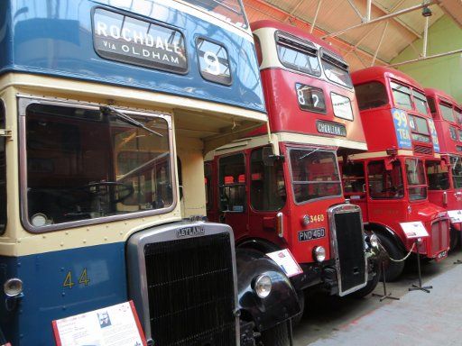 Museum of Transport Greater Manchester, Manchester, Großbritannien, Leyland Doppeldecker Bus