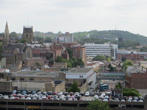 Nottingham, Großbritannien, Nottingham Castle Aussicht auf die Stadt