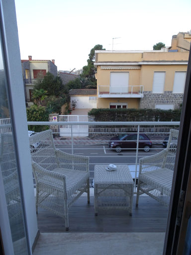 Hotel Nautilus, Cagliari, Poetto, Italien, Balkon mit Ausblick auf die Via dei Villini