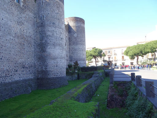 Stadtmuseum Burg Ursino, Catania, Italien, Eingang in die Burg