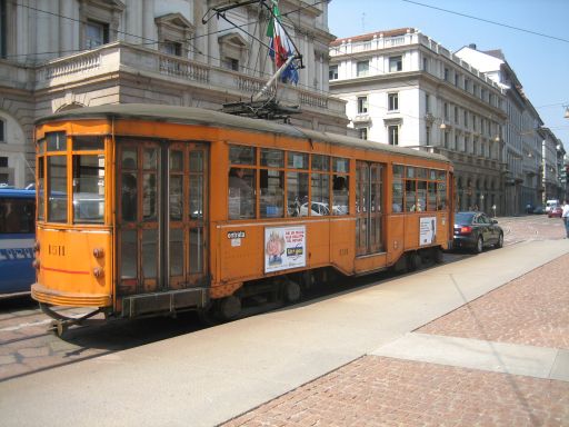 Mailand, Italien, historische Straßenbahn Linie 1