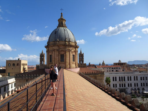 Kathedrale, Palermo, Italien, Dachfrist schmaler gesicherter Weg