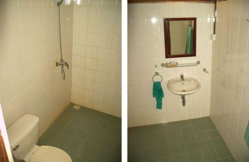 Terres Rouge Lodge, Ratanakiri, Kambodscha, Cambodia, Bad mit WC, Dusche und kleinem Waschbecken