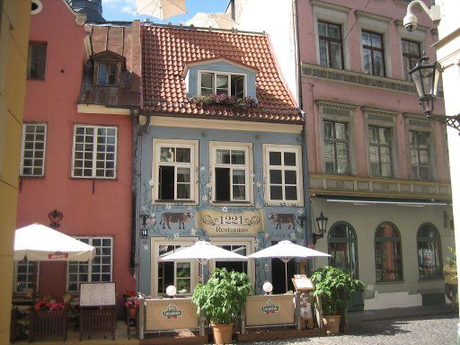 Riga, Lettland, Häuser in der Altstadt in der Nähe vom Dom