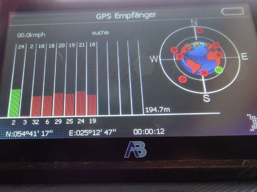 Fernsehturm, Vilnius, Litauen, Navigationsgerät Apollo Bell I430 GPS Standort Aussichtsplattform