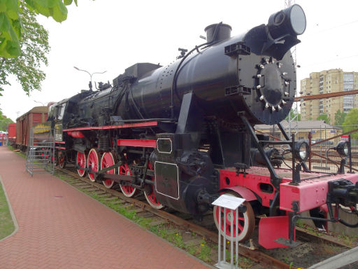 Litauisches Eisenbahnmuseum, Außenausstellung, Vilnius, Litauen, Dampflokomotive TE-52 (DRB 52) Nummer 313