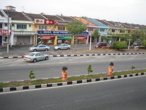 Langkawi Budget Inn, Kuah, Langkawi, Malaysia, Ausblick auf die Straße von Zimmer Nummer 109