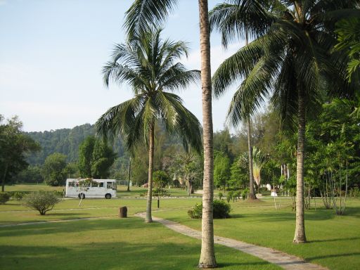 Pangkor Island Beach Resort, Malaysia, Blick aus dem Fenster vom Garden Wing Zimmer