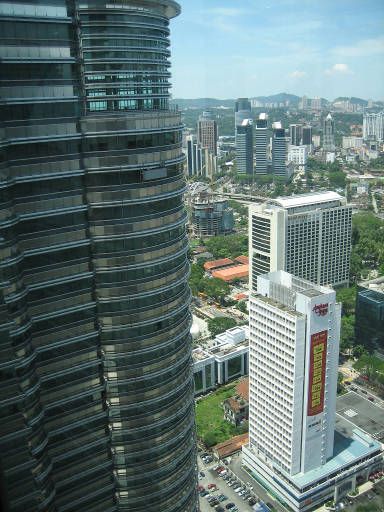 PETRONAS Twin Towers, Kuala Lumpur, Malaysia, Blick von der Skybridge