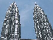 PETRONAS Twin Towers, Kuala Lumpur, Malaysia, Außenansicht der beiden Türme