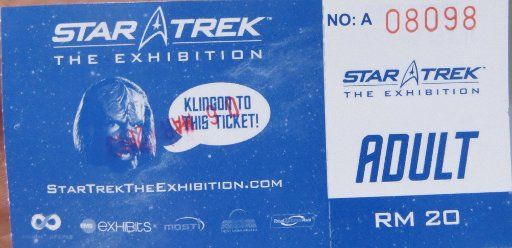 Star Trek™ The Exhibition, Kuala Lumpur, Malaysia, Eintrittskarte