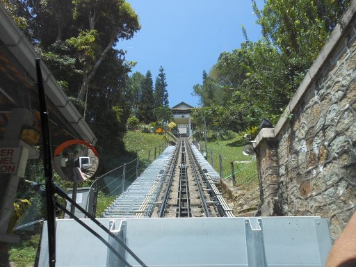 Bukit Bendera / Penang Hill, Air Itam, Penang, Malaysia, Standseilbahn Streckenabschnit vor der Bergstation