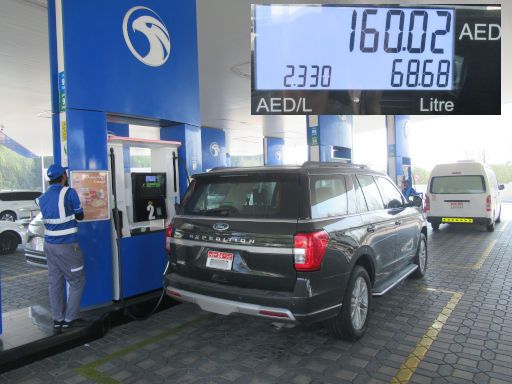 Alamo® Vereinigte Arabische Emirate, Adnoc Tankstelle, Superbenzin 95 Oktan, Liter 2,33 AED