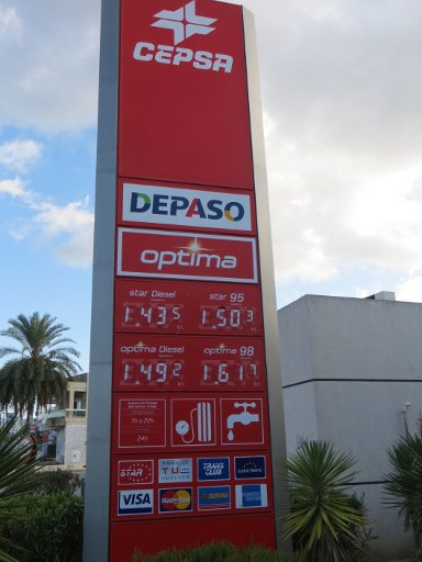 ATESA enterprise rent–a–car Ibiza, Spanien, CEPSA Tankstelle in San Antonio