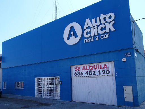 Autoclick, rent a car, Spanien, Station Madrid „Flughafen“ im April 2019 geschlossen