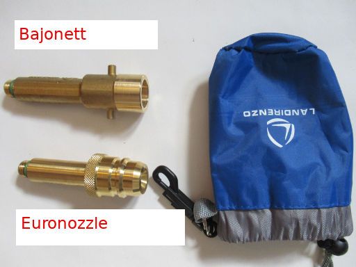 Landi Renzo®, Bajonett und Euronozzle Adapter M14