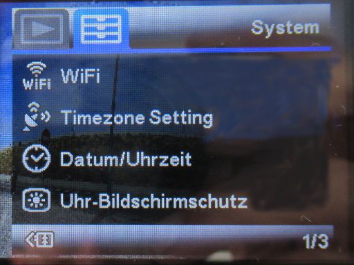 AZDOME GS63H Dashcam, Systemmenü