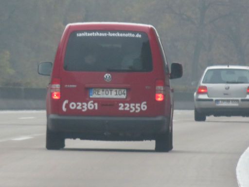 VW Caddy TDI Kennzeichen RE OT 104 www.sanitaetshaus-lueckenotto.de Telefon 02361 22556