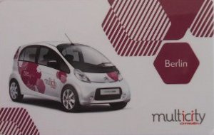 CITROËN Multicity Carsharing, Kundenkarte Vorderseite