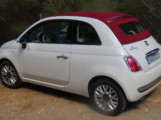 Click&Rent, rent a car, Spanien, Fiat 500 C mit geschlossenem Verdeck
