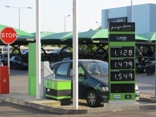 prio / pingo doce Tankstelle Portugal, Preistafel im Juli 2015