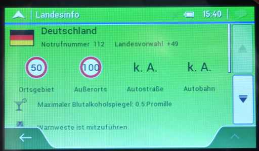 enterprise rent–a–car, Deutschland, Landesinfo Deutschland mappy ulti E538T GPS Auto Navigation